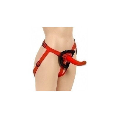 FALLO STRAP-ON "SOPHIA'S RIDER" ROSSO - 18 CM